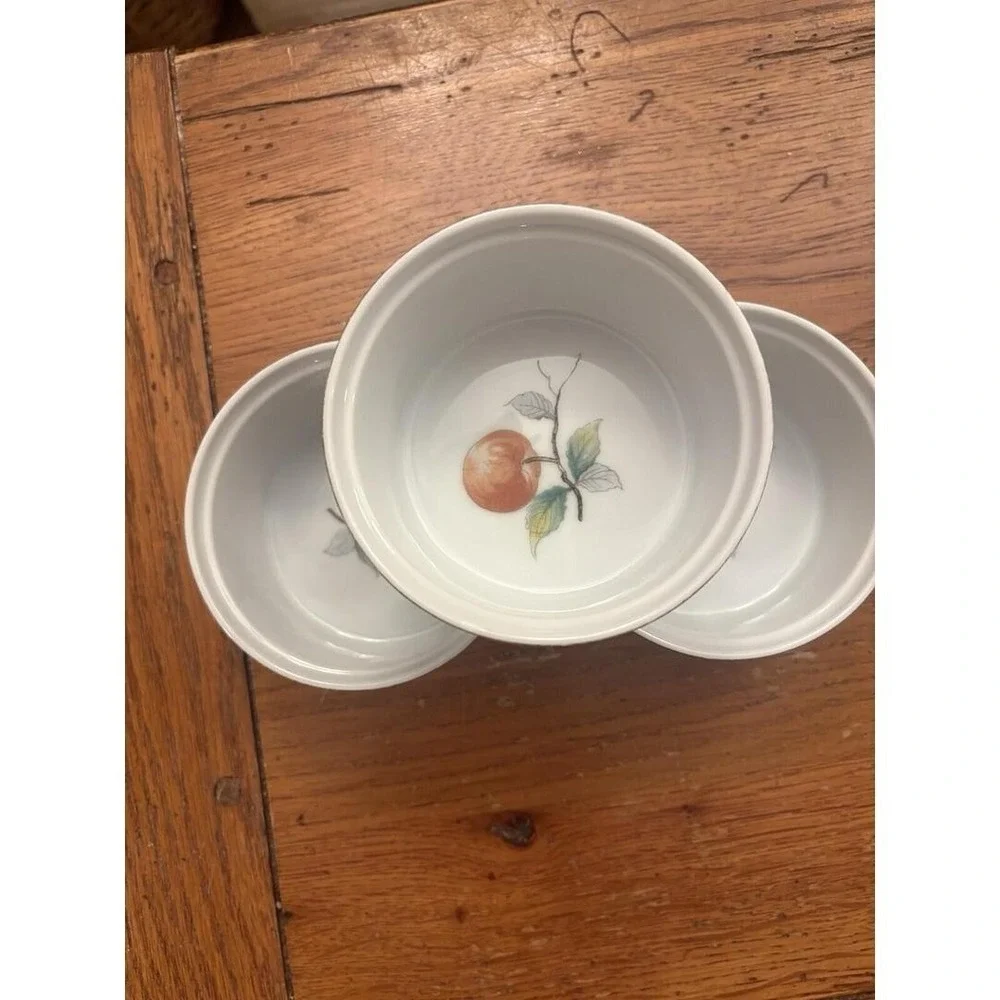 Andrea By Sadek Oven to Table Cookware 7334 Ramekins Peach Plum Butterflies (3)